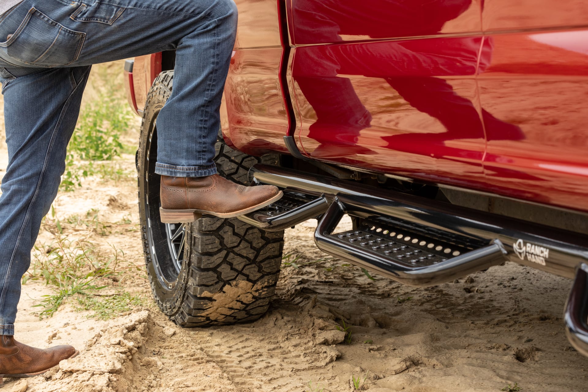 Ranch Hand Running Steps Cowboy Boot Step Up